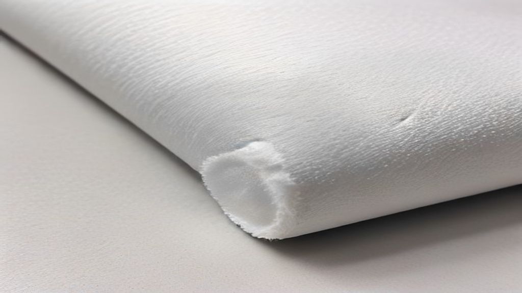 Cận cảnh độ dày và cấu trúc bề mặt của bông ECO White cuộn E1025 - bông ECO White cuộn E1025